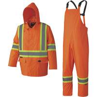 5608 210D Waterproof Rain Suit, Polyester/PVC, Small, High Visibility Orange Air Extreme Inc.