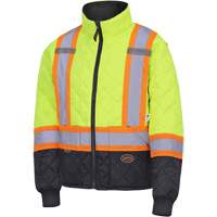 5016 Quilted Freezer Jacket, Polyester, Black/High Visibility Lime-Yellow, X-Small Air Extreme Inc.
