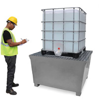 Ultra-IBC Spill Pallet en acier, Capacit&eacute; de d&eacute;versement 370 gal. US, 57,6" x 34,7" x 56,9" Air Extreme Inc.