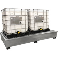 Ultra-Twin IBC Spill Pallet en acier, Capacit&eacute; de d&eacute;versement 370 gal. US, 103,8" x 26,8" x 51,1" Air Extreme Inc.