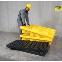 Ultra-Spill Pallet emboitable, 4 barils, Capacit&eacute; de d&eacute;versement 66 gal. US, 51" x 51" x 10" Air Extreme Inc.