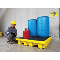 Ultra-Spill Pallet emboitable, 4 barils, Capacit&eacute; de d&eacute;versement 66 gal. US, 51" x 51" x 10" Air Extreme Inc.
