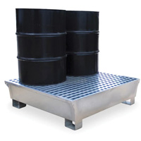 Ultra-Spill Pallet en acier, 4 barils, Capacit&eacute; de d&eacute;versement 68 gal. US, 49,1" x 47,1" x 10,9" Air Extreme Inc.