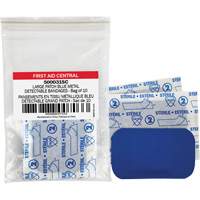 Blue Adhesive Bandages, Rectangular/Square, 3", Fabric Metal Detectable, Non-Sterile Air Extreme Inc.