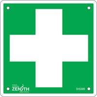 Enseigne premiers soins, 6" x 6", Aluminium, Pictogramme Air Extreme Inc.