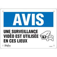 Enseigne  Surveillance vid&eacute;o , 7" x 10", Plastique, Français avec pictogramme Air Extreme Inc.