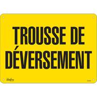 "Trousse de d&eacute;versement" Sign, 10" x 14", Plastic, French Air Extreme Inc.