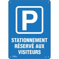 "Stationnement r&eacute;serv&eacute; aux visiteurs" Sign, 10" x 14", Plastic, French with Pictogram Air Extreme Inc.