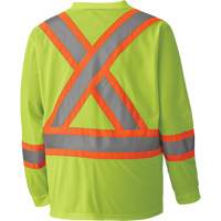 6985 Traffic Micro Mesh Long-Sleeved Safety Shirt, Small, High Visibility Lime-Yellow Air Extreme Inc.