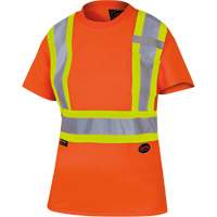 6948 Women's Bird's-Eye Safety T-Shirt, Polyester, X-Small, High Visibility Orange Air Extreme Inc.