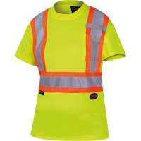 6949 Women's Bird's-Eye Safety T-Shirt, Polyester, X-Small, High Visibility Lime-Yellow Air Extreme Inc.