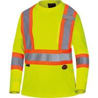 6969 Women's Bird's-Eye Long-Sleeved Safety Shirt, Polyester, X-Small, High Visibility Lime-Yellow Air Extreme Inc.