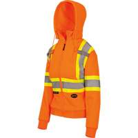 6924W Women's Fleece Hoodie with Zipper, Polyester, X-Small, High Visibility Orange Air Extreme Inc.
