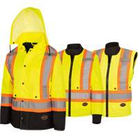 5021BBW Women's  7-in-1 Waterproof Jacket with Hood, Polyester/Polyurethane, High Visibility Lime-Yellow, X-Small Air Extreme Inc.