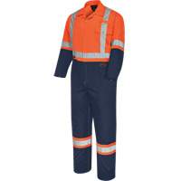 5514BB 2-Tone Safety Coveralls with Zipper Closure, 36, High Visibility Orange/Navy Blue Air Extreme Inc.