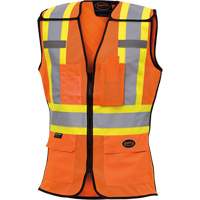 486 Women's High-Visibility Safety Tear-Away Vest, High Visibility Orange, X-Small, Polyester Air Extreme Inc.