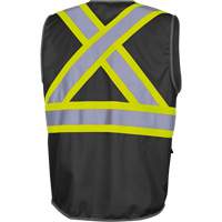 6959BK Tricot High-Visibility Safety Vest with Zipper Closure, Black, X-Small, Polyester Air Extreme Inc.