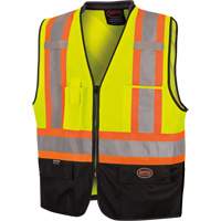 6895 High-Visibility Zip Front Bi-Colour Safety Vest, Black/High Visibility Lime-Yellow, 2X-Large/3X-Large, Polyester Air Extreme Inc.