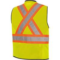 6895 High-Visibility Zip Front Bi-Colour Safety Vest, Black/High Visibility Lime-Yellow, 2X-Large/3X-Large, Polyester Air Extreme Inc.