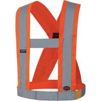 5491 High-Visibility 4" Wide Adjustable Safety Sash, Meets/Exceeds CSA Z96 Class 2 - Level 2, High Visibility Orange, Silver Reflective Colour, One Size Air Extreme Inc.