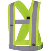 5493 High-Visibility 4" Wide Adjustable Safety Sash, Meets/Exceeds CSA Z96 Class 2 - Level 2, High Visibility Lime-Yellow, Silver Reflective Colour, One Size Air Extreme Inc.