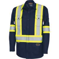 7742SF FR-TECH&reg; High-Visibility 88/12 Arc-Rated Safety Shirt, Small, Navy Blue Air Extreme Inc.