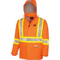 5884 Manteau imperm&eacute;able ignifuge et r&eacute;sistant aux arcs &eacute;lectriques avec capuchon Flash-Gard, Petit, Orange haute visibilit&eacute;, 51 cal/cm² Air Extreme Inc.