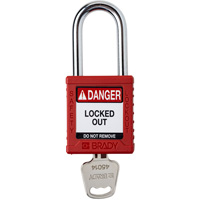 Velocity Lockout Padlock, Red, Keyed Different, Nylon, 1-1/2" Width Air Extreme Inc.