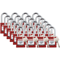 Velocity Lockout Padlocks, Red, Keyed Different, Nylon, 1-1/2" Width Air Extreme Inc.