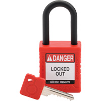 Velocity Safety Lockout Padlock, Red, Keyed Different, Nylon, 1-1/2" Width Air Extreme Inc.