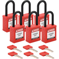Velocity Lockout Padlocks, Red, Keyed Alike, Nylon, 1-1/2" Width Air Extreme Inc.