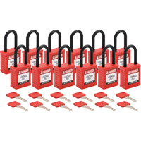 Velocity Lockout Padlocks, Red, Keyed Different, Nylon, 1-1/2" Width Air Extreme Inc.
