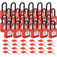 Velocity Lockout Padlocks, Red, Keyed Different, Nylon, 1-1/2" Width Air Extreme Inc.