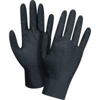Gants d'examen de poids lourd &agrave; prise tactile, Petit, Nitrile, 8 mils, Sans poudre, Noir Air Extreme Inc.