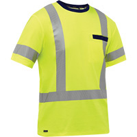 Bisley&reg; X-Back Short Sleeve Shirt, Poly-Cotton, Small, High Visibility Lime-Yellow Air Extreme Inc.