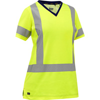 Bisley&reg; Women's X-Back Short Sleeve Shirt, Poly-Cotton, Small, High Visibility Lime-Yellow Air Extreme Inc.