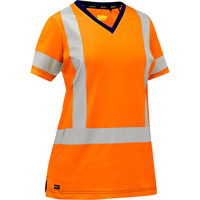 Bisley&reg; Women's X-Back Short Sleeve Shirt, Poly-Cotton, Small, High Visibility Orange Air Extreme Inc.