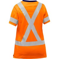 Bisley&reg; Women's X-Back Short Sleeve Shirt, Poly-Cotton, Small, High Visibility Orange Air Extreme Inc.