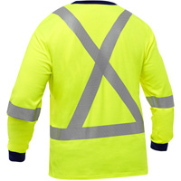 Bisley&reg; X-Back Long Sleeve Shirt, Poly-Cotton, Small, High Visibility Lime-Yellow Air Extreme Inc.