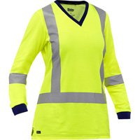 Bisley&reg; Women's X-Back Long Sleeve Shirt, Poly-Cotton, Small, High Visibility Lime-Yellow Air Extreme Inc.