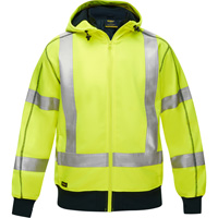 Bisley&reg; X-Back Full Zip Hooded Sweatshirt with Sherpa Lining, Small, High Visibility Lime-Yellow Air Extreme Inc.
