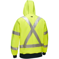 Bisley&reg; X-Back Full Zip Hooded Sweatshirt with Sherpa Lining, Small, High Visibility Lime-Yellow Air Extreme Inc.