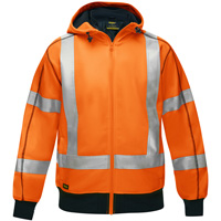 Bisley&reg; X-Back Full Zip Hooded Sweatshirt with Sherpa Lining, Small, High Visibility Orange Air Extreme Inc.