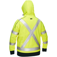 Bisley&reg; X-Back Women's Contoured Full Zip Hooded Sweatshirt with Sherpa Lining, Small, High Visibility Lime-Yellow Air Extreme Inc.