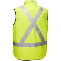 Veste bouffante r&eacute;versible avec X au dos Bisley, Jaune lime haute visibilit&eacute;, Petit, Polyester Air Extreme Inc.