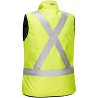 Veste bouffante, enveloppante et r&eacute;versible avec X au dos Bisley pour femmes, Jaune lime haute visibilit&eacute;, Petit, Polyester Air Extreme Inc.