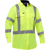 Chemise de travail &agrave; manches longues et X au dos Bisley avec X-Airflow, Poly-coton, Petit, Jaune lime haute visibilit&eacute; Air Extreme Inc.