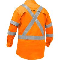 Chemise de travail &agrave; manches longues et X au dos Bisley avec X-Airflow, Poly-coton, Petit, Orange haute visibilit&eacute; Air Extreme Inc.