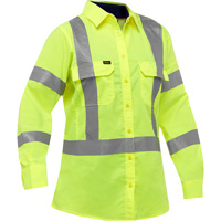 Chemise de travail &agrave; manches longues et X au dos Bisley avec X-Airflow pour femmes, Poly-coton, Petit, Jaune lime haute visibilit&eacute; Air Extreme Inc.