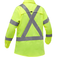 Chemise de travail &agrave; manches longues et X au dos Bisley avec X-Airflow pour femmes, Poly-coton, Petit, Jaune lime haute visibilit&eacute; Air Extreme Inc.